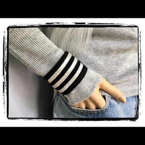 🇺🇸 BLACK & WHITE SERVICE STRIPES CUFF BRACELET 🇺🇸